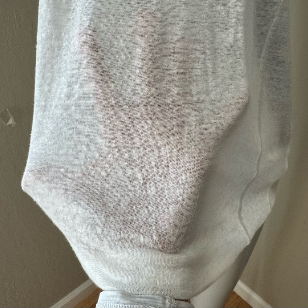 CURRENT/ELLIOTT “The Cosmos Tee” 100% Linen Flutter Sleeve Knit Top W/Tag 4/XL - Picture 14 of 14
